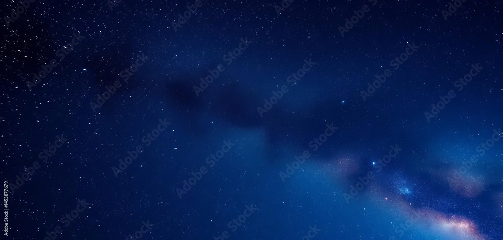 Fototapeta premium Vast, star-studded galaxy, deep blue night sky, stunning, galaxy