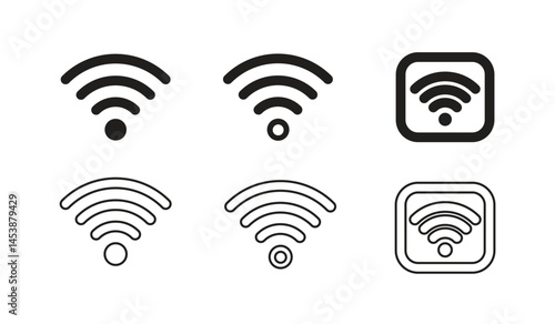 Set of Wi-Fi Signal Icons