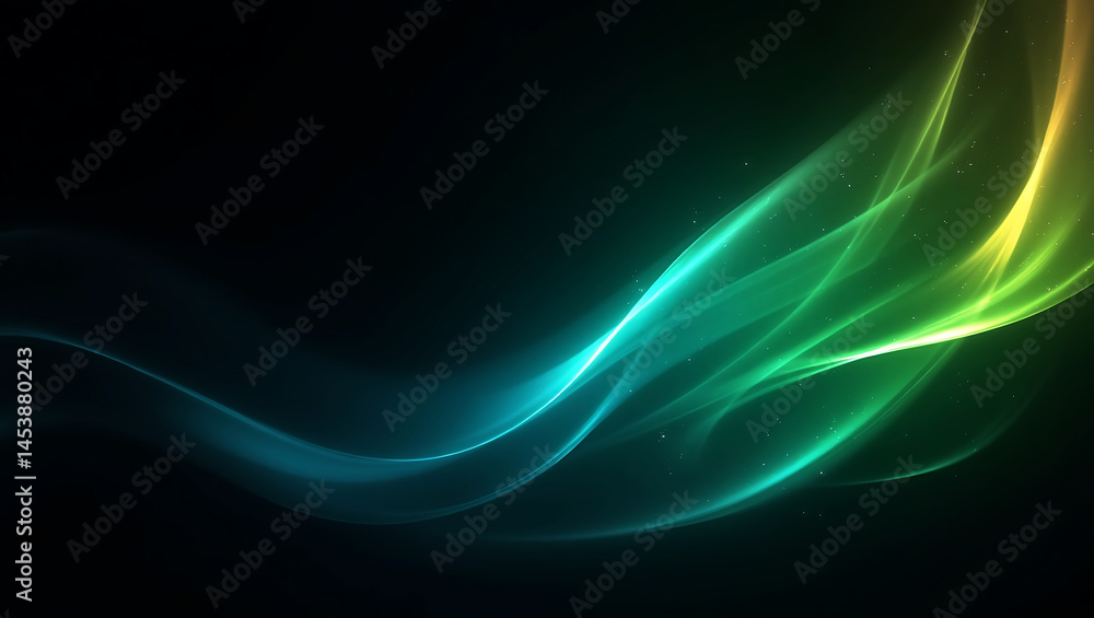 Obraz premium Green Noise Grainy Gradient Background Abstract Emerald Teal Lime Neon Light Glow