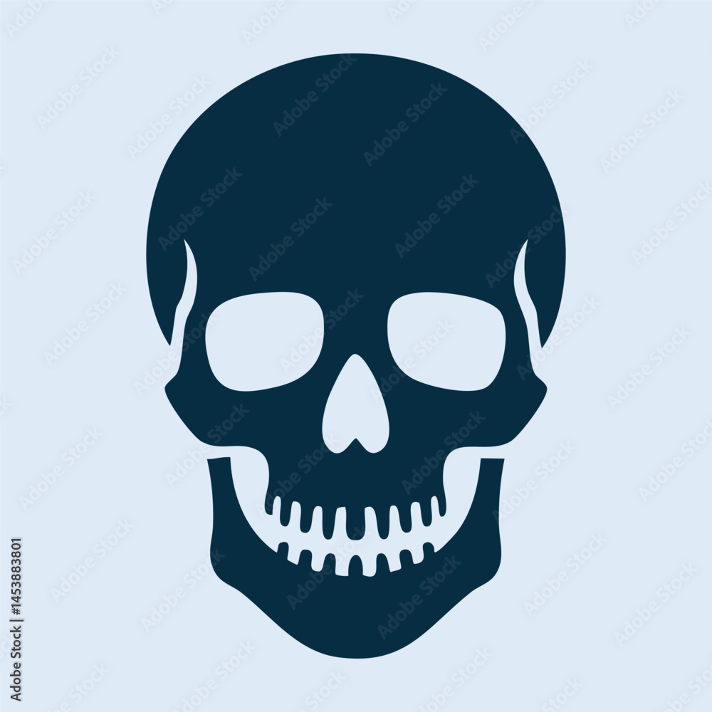 Obraz premium Skull silhouette tattoo vector illustration