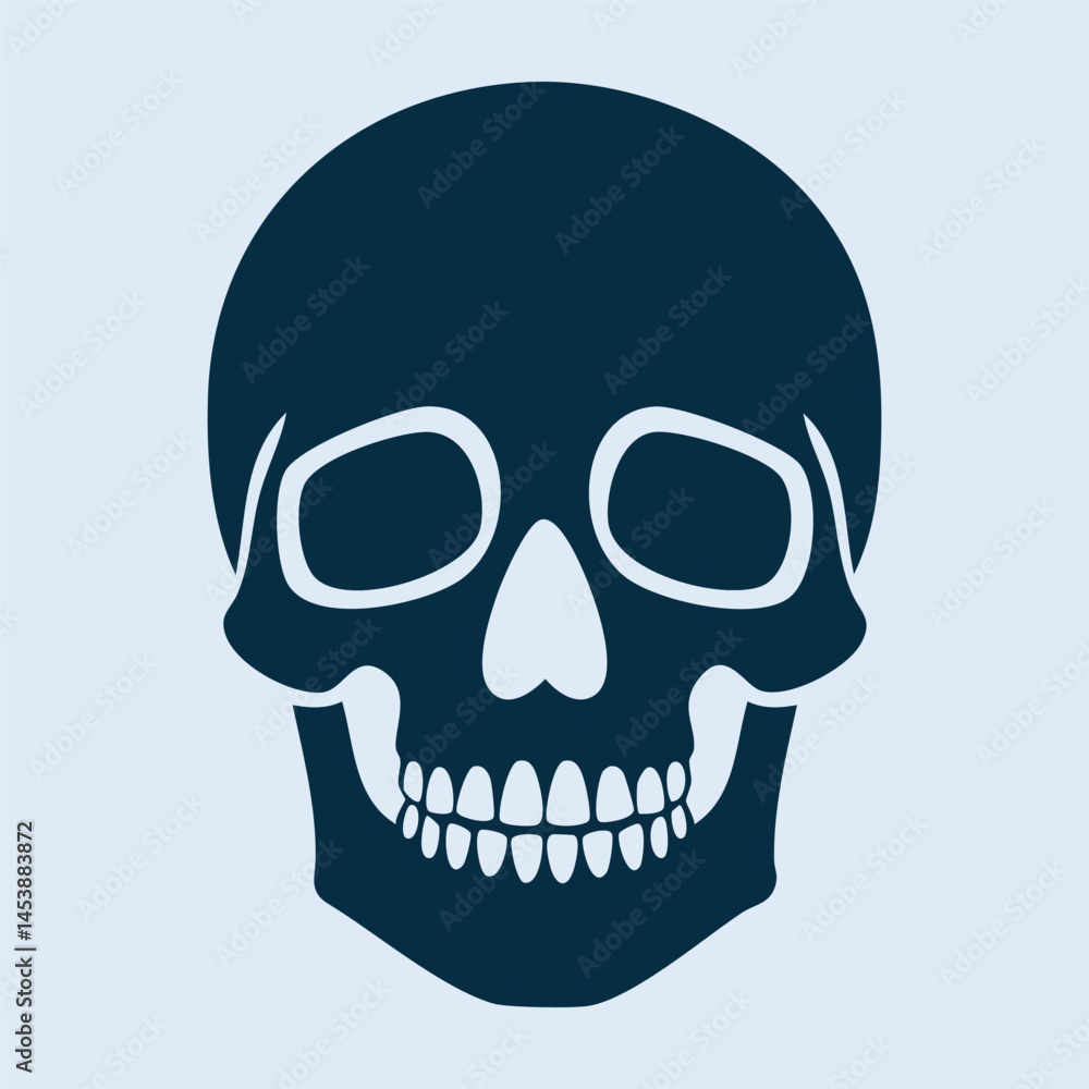 Fototapeta premium Skull silhouette tattoo vector illustration design