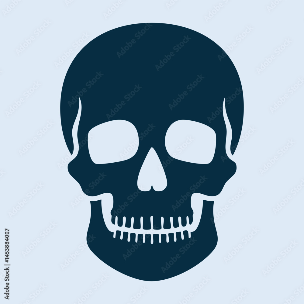 Fototapeta premium Hand drawn skull tattoo vector illustration design