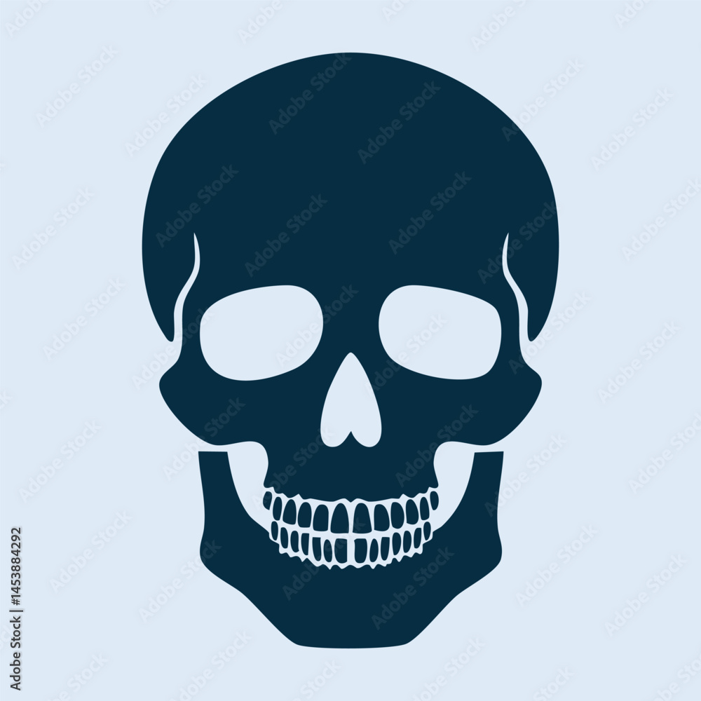 Fototapeta premium Hand drawn skull tattoo vector illustration design