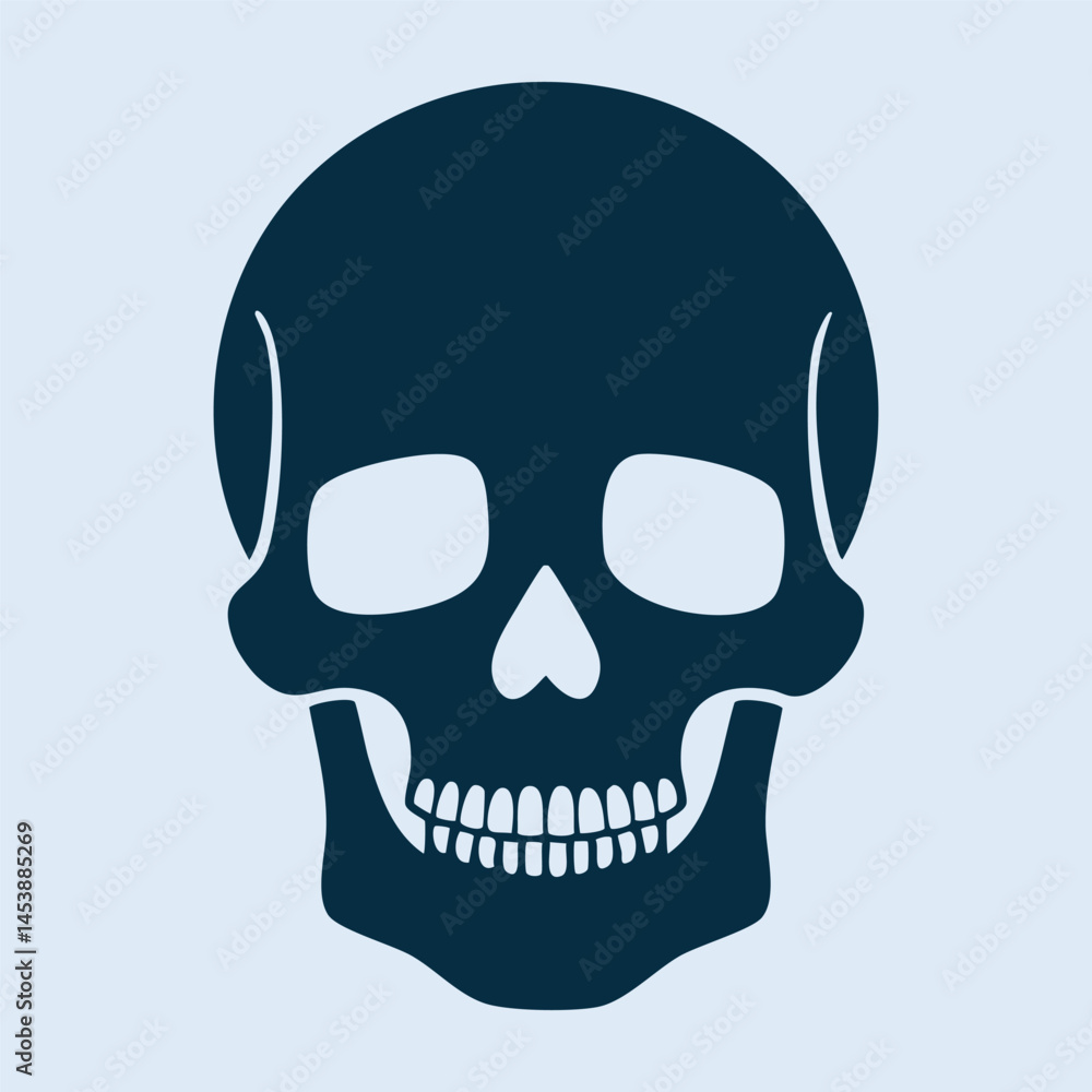 Fototapeta premium Hand drawn skull tattoo vector illustration