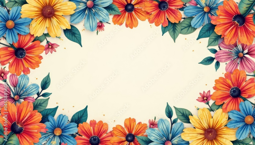Bold, vibrant floral pattern for eye-catching flyers , celebration, advertising Bold, vibrant floral pattern for eye-catching flyers , celebration, advertising