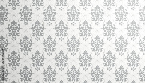 Subtle grey and white damask pattern with geometric undertones , stylish, interior, background
