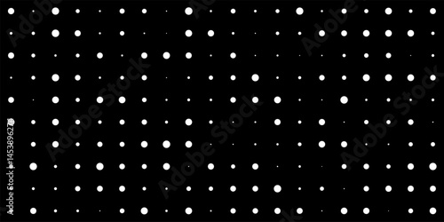 Dot grid background. Seamless simple black white point backdrop with polka dots. Abstract futuristic dotted pattern. Minimal geometric vector illustration.