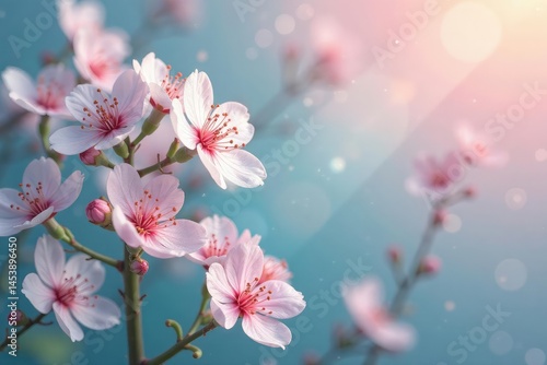 Delicate small blooms, soft pastel hues, repeating motif, pretty, wallpaper