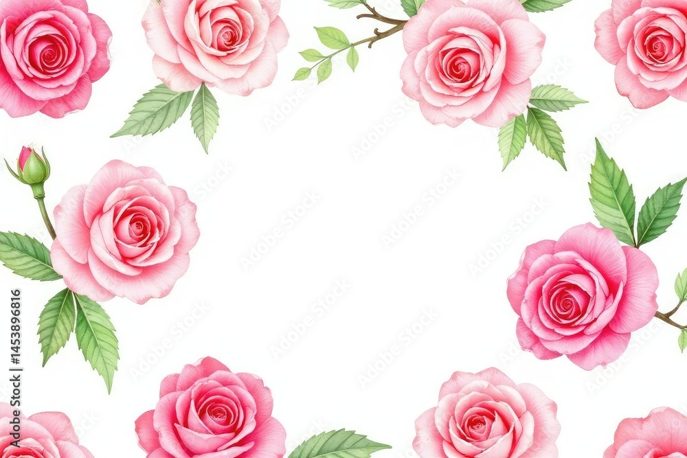 Delicate watercolor roses in a repeating pattern on white , floral repeat, shabby chic, repeat pattern Delicate watercolor roses in a repeating pattern on white , floral repeat, shabby chic, repeat pattern