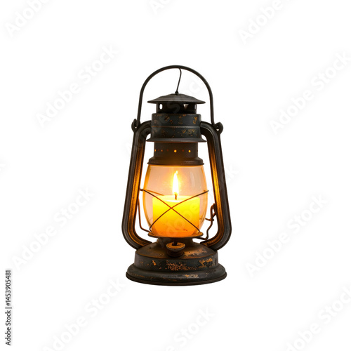 Wallpaper Mural Vintage kerosene lantern oil lamp with candle flame burning antique lighting on transparent background Torontodigital.ca