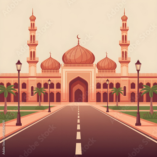 A beautiful mosque illustration vector