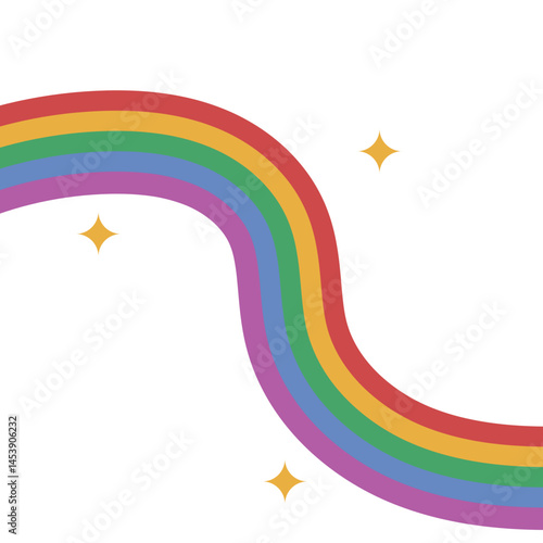 Colorful Wavy Rainbows with Sparkles
