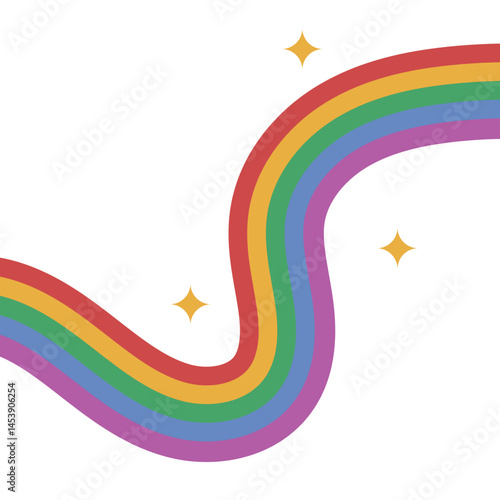 Colorful Wavy Rainbows with Sparkles