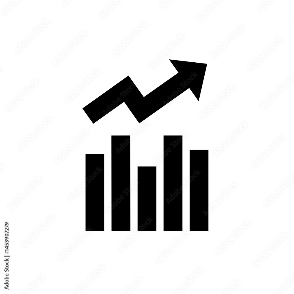Chart mixed icon in black color and outline style Chart mixed icon in black color and outline style