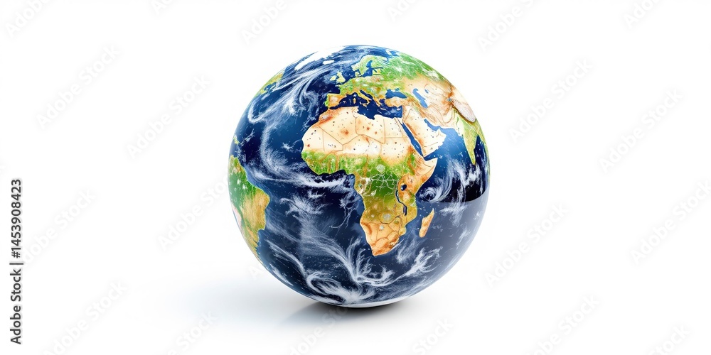 Fototapeta premium Global Perspective on White Background - Design Element