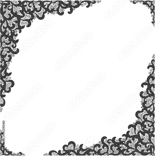 Floral ornamented frame; old style ornate decoration