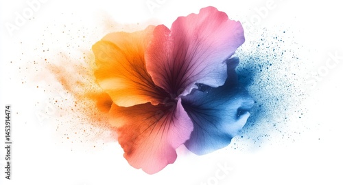 Abstract background image with a tunnel effect, featuring blue and yellow stripes arranged in an explosion shape on a black base