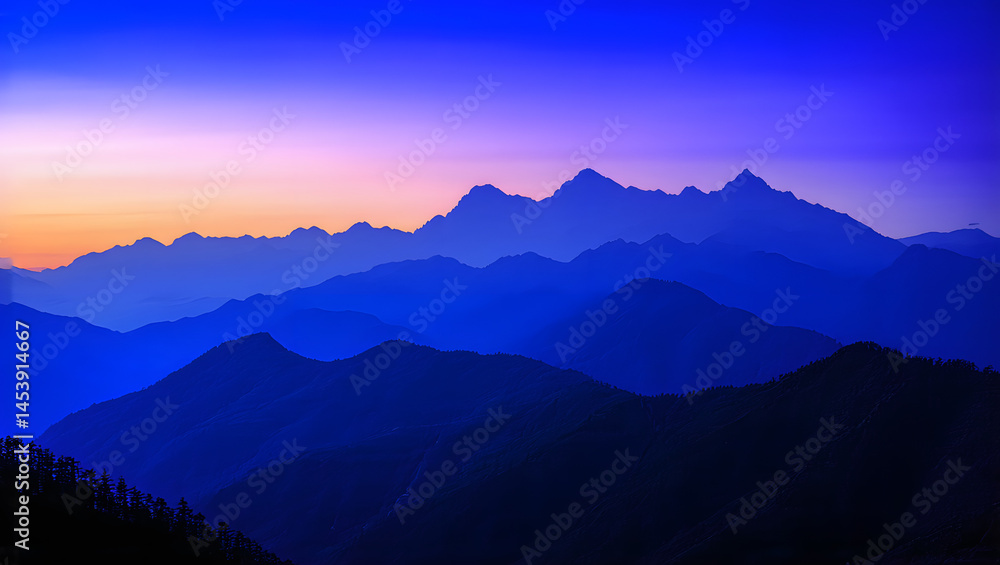 Fototapeta premium Amajestic mountain peaks under the embrace