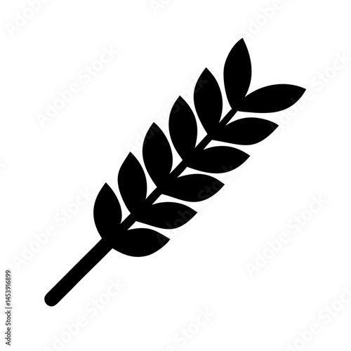 wheat stalk ingredient symbol silhouette on transparent background for web and graphic design