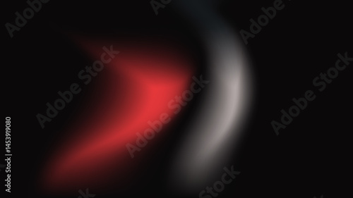 Dynamic Abstract Shapes in Red and Silver on Dark Background