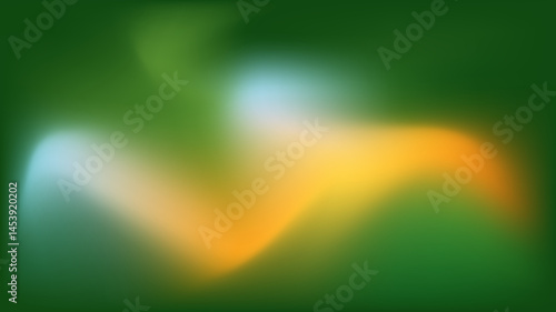 Vibrant Abstract Waves in Green and Orange Hues