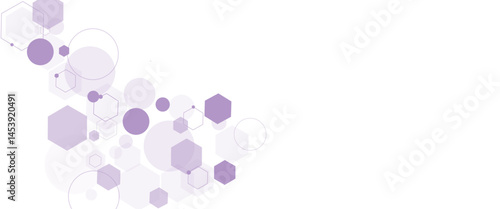 Vector hexagons pattern.Geometric abstract background with purple hexagons.