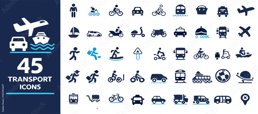 transport icon set transport icon set