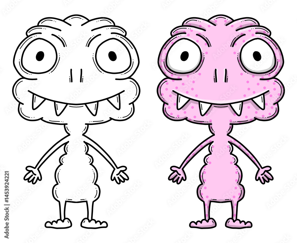 Fototapeta premium Monster Illustration, Ausmalbild, Ausmalen
