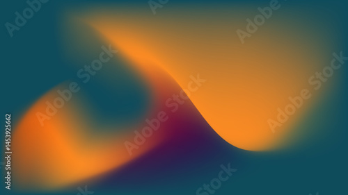 Dynamic Abstract Waves in Vibrant Orange and Blue Hues