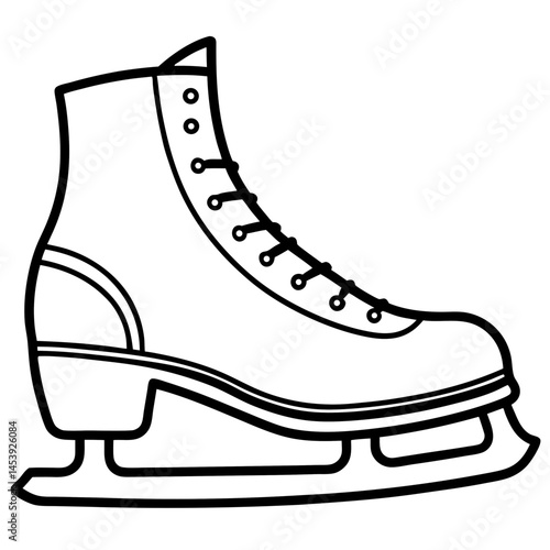 Minimal Ice Skates Vector on White