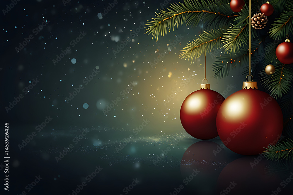 A snowy Christmas night in the village landscape shows a decorated tree and a cozy house under a starry winter sky A snowy Christmas night in the village landscape shows a decorated tree and a cozy house under a starry winter sky