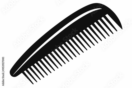 Comb  Wide Teeth Line Art Vector Illustration