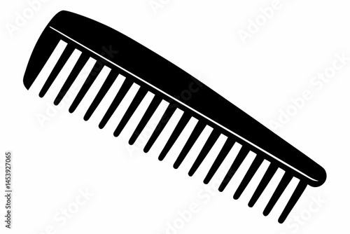 Comb  Wide Teeth Silhouette Vector Illustration