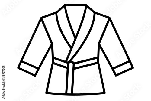Folded Bathrobe Line Art Vector Illustration 