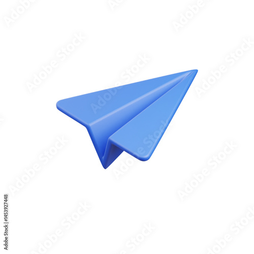 3D Render Paper Plane Icon – Minimal Flying Paper Airplane for Communication, Message & Travel Concepts