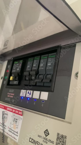The circuit breaker is making a loud noise due to electrical leakage.