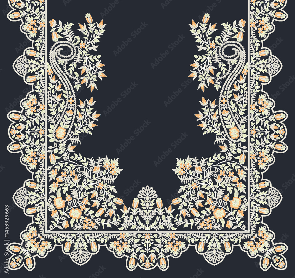 abstract floral background with frame