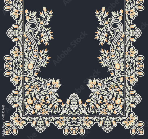 abstract floral background with frame