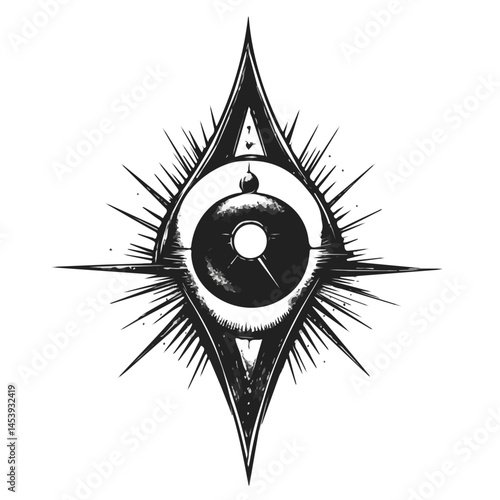 Black and white Altar symbol, perfect for tattoos, vectors, logos, isolated on a white background.