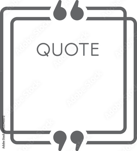 Empty quote frame featuring quotation marks, providing a perfect canvas for inspiring and motivational text. Ideal for social media posts and website content, enhancing communication