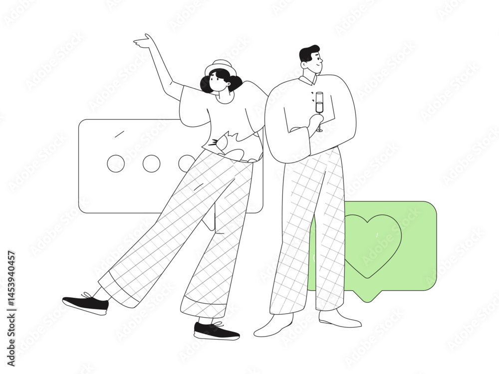 Obraz premium Communicate with consultants flat vector character concept operation hand drawn illustration