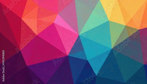 Geometric abstract shapes in vibrant jewel tones, texture, colorful, vivid
