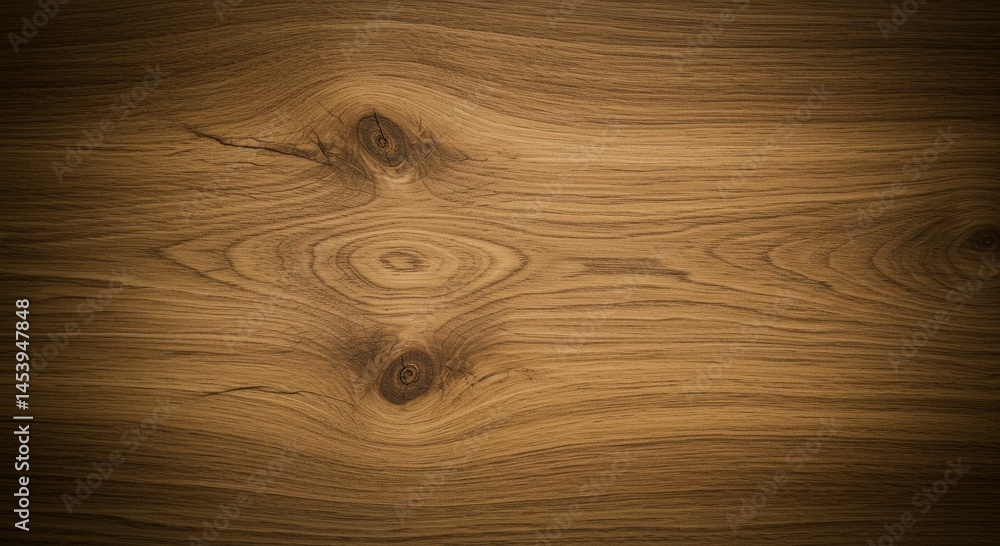 Fototapeta premium Rich Brown Wood Grain Texture Background Natural Oak Wood Surface Knots and Grain Detail