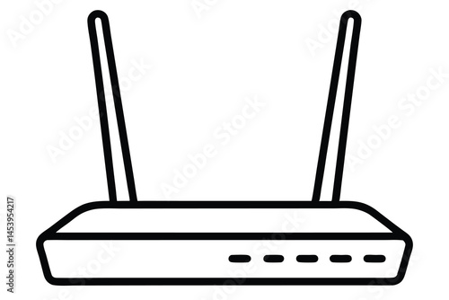 wireless router outline vector illustration