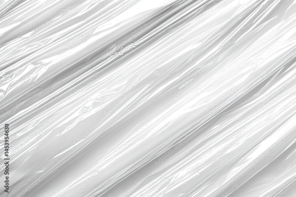 Fototapeta premium Shiny, crumpled plastic sheets creating abstract patterns with light reflections