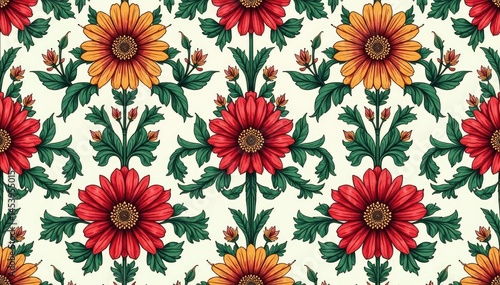 Intricate floral pattern, repeating seamlessly , floral, nature pattern, decor