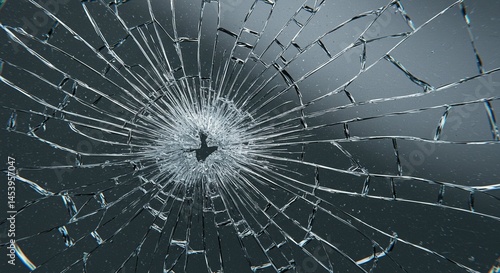 Shattered Glass Texture Close up of Cracked and Broken Window Pane