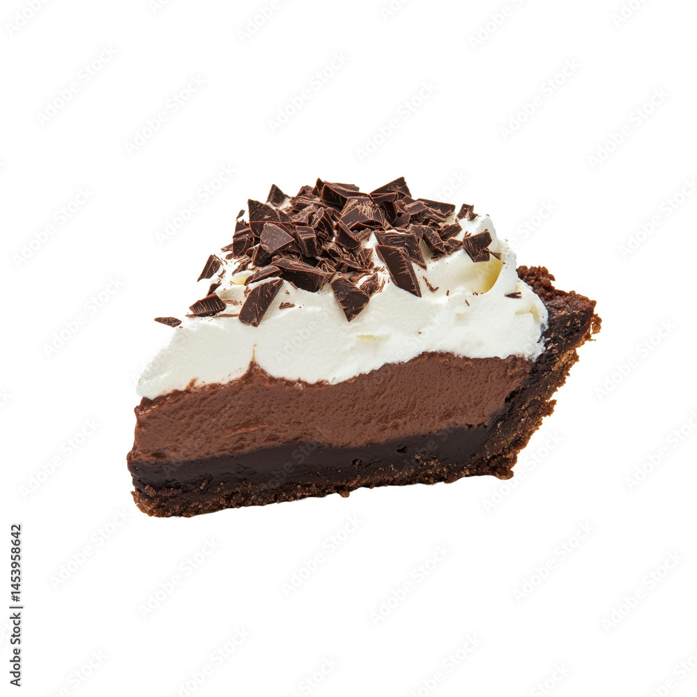 Delicious Slice of Chocolate Mousse Pie with Whipped Cream and Chocolate Shavings Delicious Slice of Chocolate Mousse Pie with Whipped Cream and Chocolate Shavings