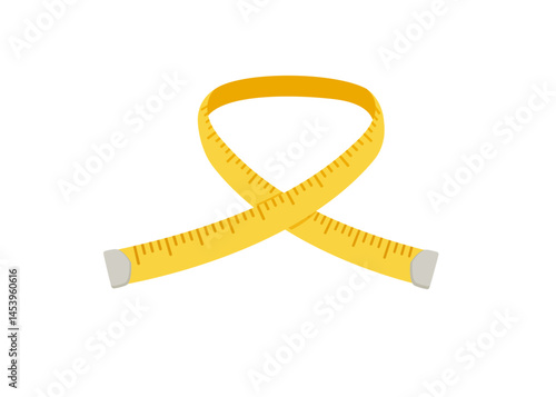 Tape Measure Weight Loss Flat Design Icon stock illustration