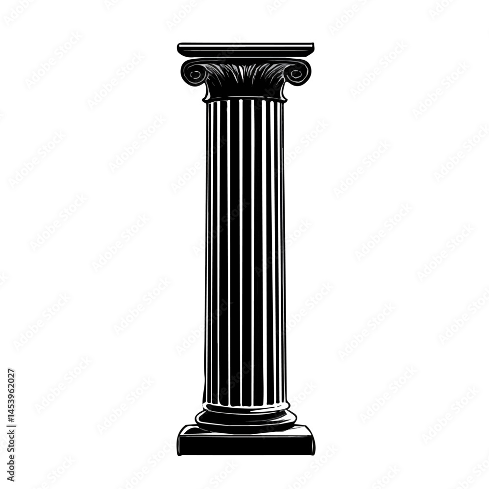 Black and white Column symbol, perfect for tattoos, vectors, logos, isolated on a white background. Black and white Column symbol, perfect for tattoos, vectors, logos, isolated on a white background.